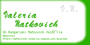 valeria matkovich business card